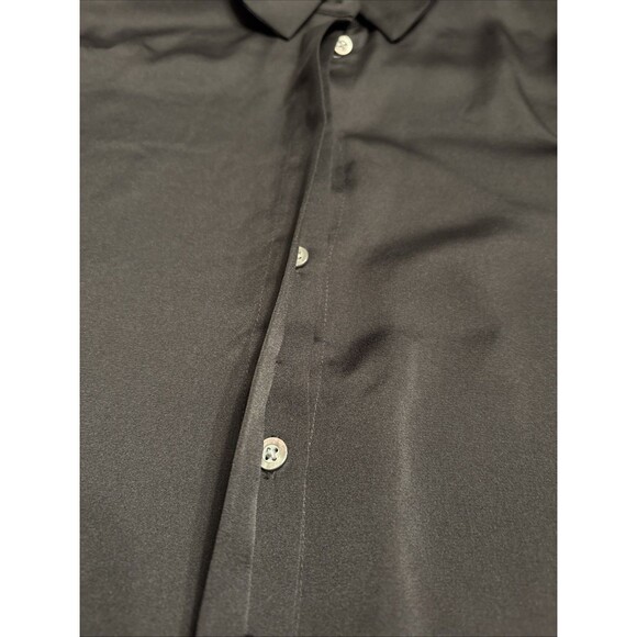 J Crew Factory Women's Drapey Black Satin Button-Up Top Size XXS NWT BV927 - Picture 4 of 6